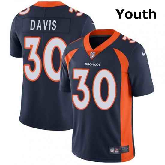 Youth Nike Denver Broncos 30 Terrell Davis Elite Navy Blue Alternate NFL Jersey